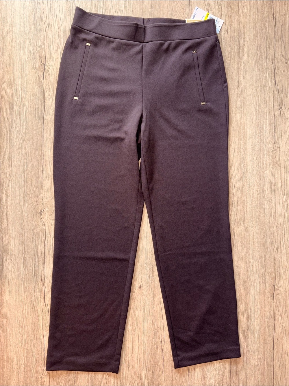 🤎 Michael Kors Straigh Ankle Pull-On High Rise Brown Pants Size Medium NWT